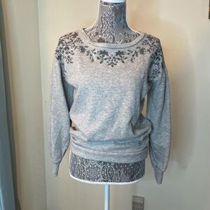 Gray Floral Women's Sweater